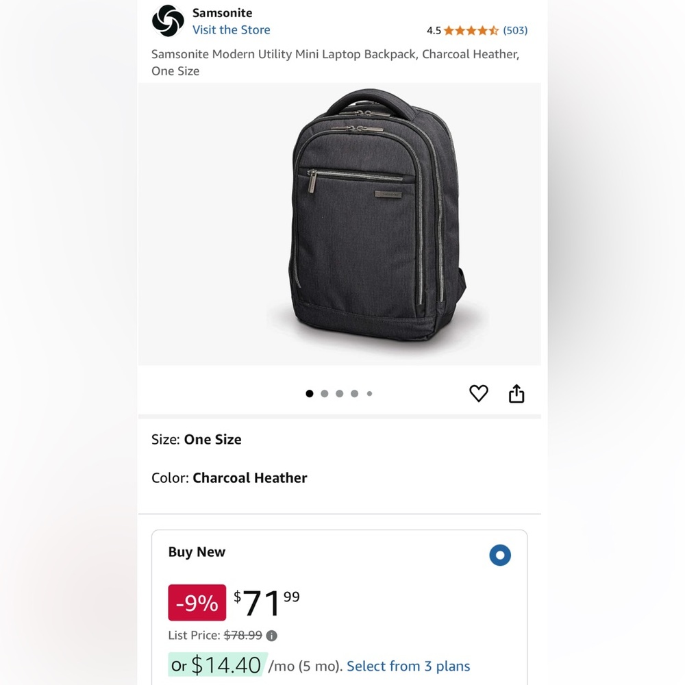 Samsonite Gray Backpack - Picture 4 of 4